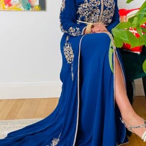 Caftan Marocain Bleu Saphir - Mazagan Couture