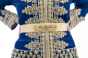 Takchita - Caftan Marocain Bleu Royal - Mdama - Mazagan Couture