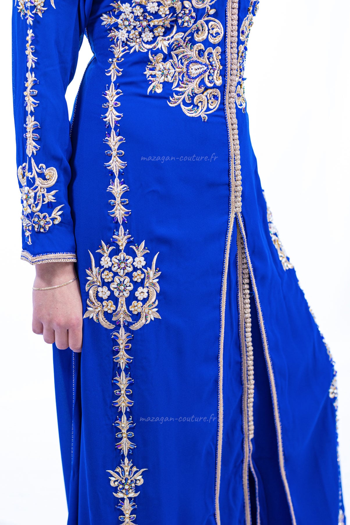 Caftan Marocain - Bleu Saphir - Bas - Mazagan Couture