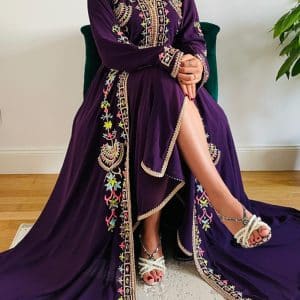 Caftan Marocain Violet - Mariage - Mazagan Couture