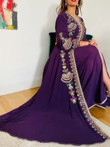 Caftan Marocain Violet 2023 - Mazagan Couture